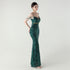 Graceful Sequin Embellished Mesh Mermaid Maxi Dress